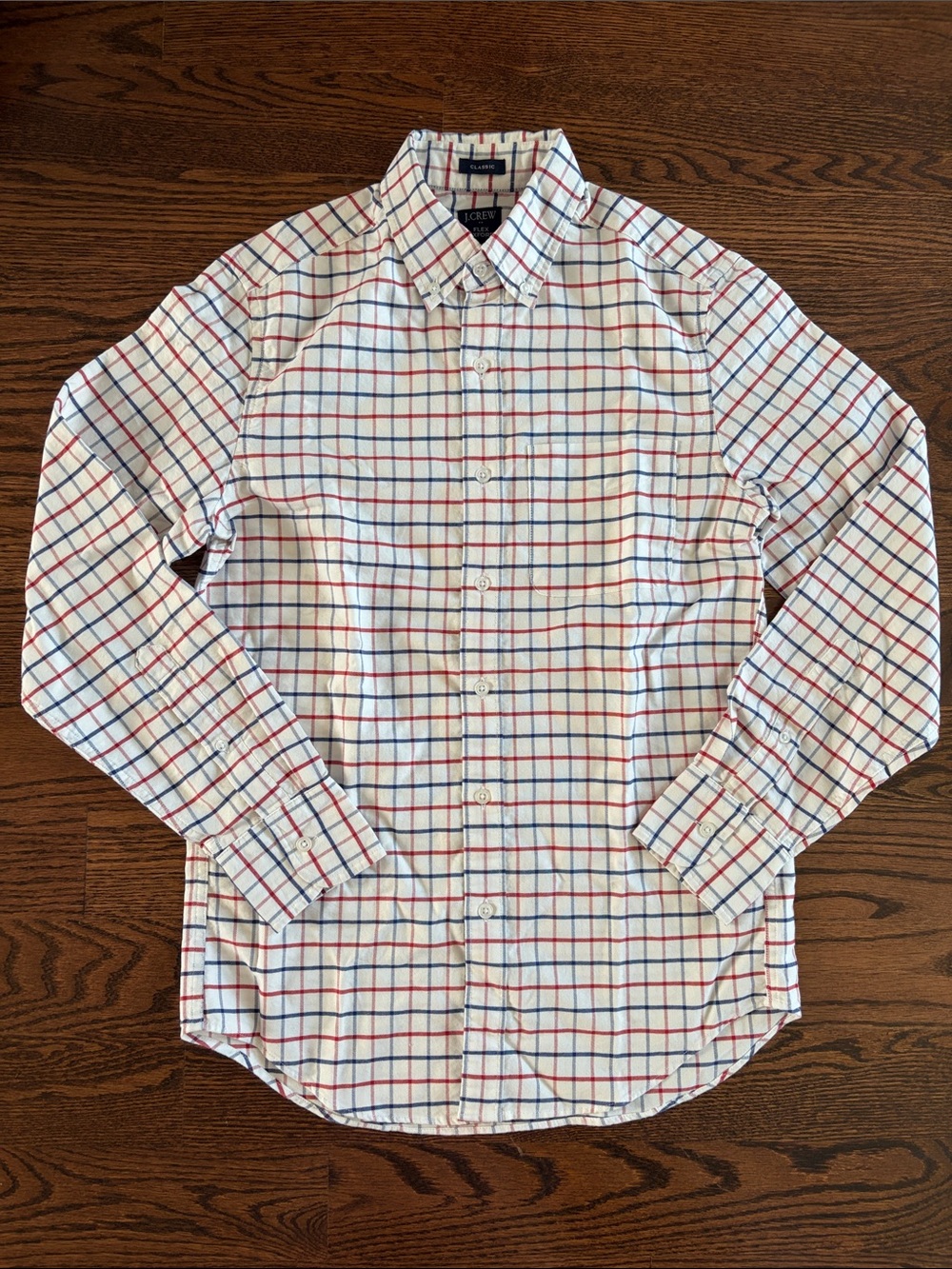J. Crew Red White and Blue Oxford